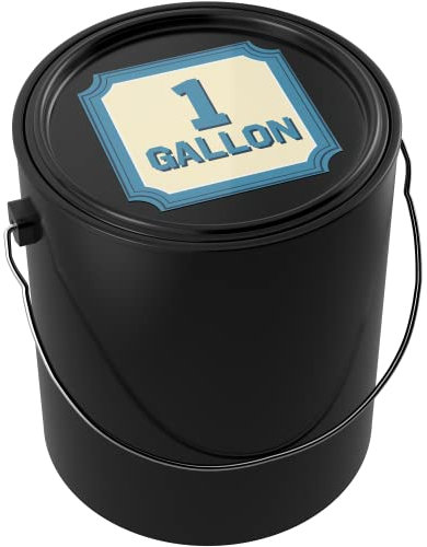 hBARSCI Plastic Paint Can (Black) - 1 Gallon Bucket w/Lid & Handle - Triple Lock Airtight Seal - Touchdown Bucket, Small Pail - Made from 100% USA Recycled Polypropylene Plastic