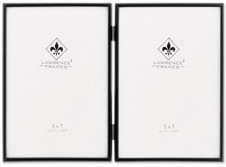 Lawrence 660057D 5x7 Hinged Double Simply Black Picture Frame