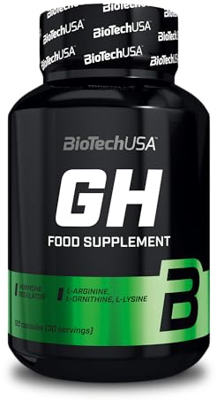 BioTechUSA GH | Regulador Hormonal | con Aminoácidos y Vitamina B6 | Aumenta la Hormona del Crecimiento | Construye Músculo | Reduce Grasa | 120 cápsulas