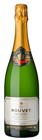 Bouvet Excellence Crémant de Loire Brut - Klassische Flaschengärung – Chenin Blanc Chardonnay – Cremant Ideal als Geschenk - 1 x 0.75 L