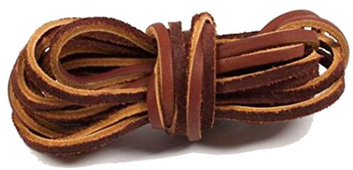 eCobbler 120Cm Quality Leather Boot Or Shoe Laces - Brown/Yellow