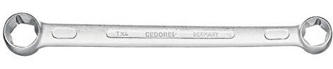 GEDORE TX 4 E14xE18 dubbla ringnycklar, rak för utomhus-TORX-skruvar, förkromad, E14xE18