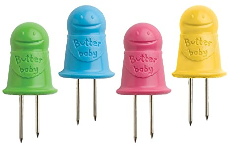 Talisman Designs Butter Baby | Interlocking Stainless Steel Picks | Multicolor | Corn on the Cob, Utensil | Corn Holders | Corn Skewers