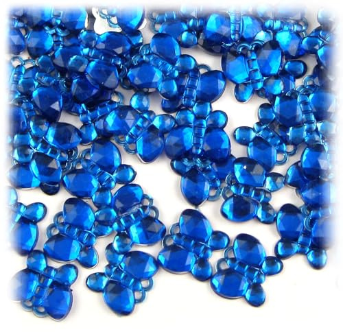 The Crafts Outlet 144pc Rhinestones Butterfly 10mm - Flatback Royal Blue RBL