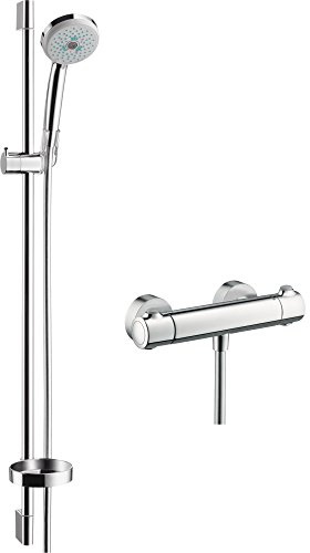 hansgrohe Combi de ducha Mutli Ecostat 1001 SL CROMA 100 con barra de ducha Unica'C 900 mm, cromada