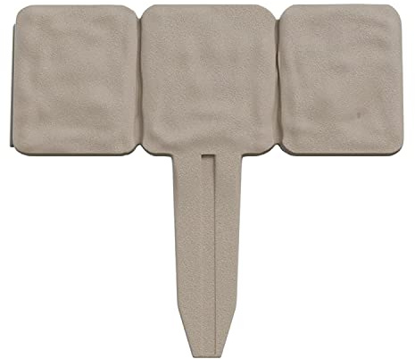 Garden Edging - 10-Piece Outdoor Decorative Flower Bed Border Set for Landscaping - 8-Foot Interlocking Stone Trim with Stakes by Pure Garden (Putty)