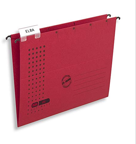 ELBA Hängemappe chic für A4, aus Karton, seitlich offen, rot, 25er Pack
