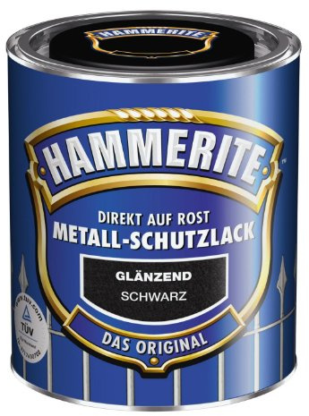 Hammerite Metall-Schutzlack glänzend schwarz 2,5 L