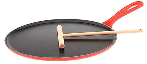 Le Creuset L2036-2767 Crêpe Pfanne – Bratpfanne (Crepe Pfanne, Rot, Keramik, Gas, Halogen, Induktion, versiegelte Platte, Frankreich, 27 cm)