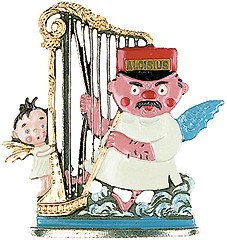 Zinnfigur Aloisius mit Engel (zum Stellen)