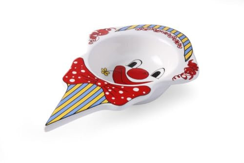 HENDI Eiscremeschale Clown, Hohe Schlag- und Verschleißfestigkeit, geeignet für Ofen, Mikrowelle, Geschirrspüler, 226x145x(H)37mm, Weiß Porzellan