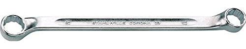 Stahlwille 41071213 Double Ended Ring Spanner, Made of Chrome Alloy Steel & Chrome Plated, Shallow Offset with Anti-Slip Drive Profile, For Work in Confined Spaces, Size 12 x 13 mm, L. 203 mm