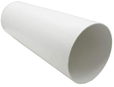Kair Plastic Ducting Pipe 125mm - 350mm Short Length - Rigid Straight Duct Channel