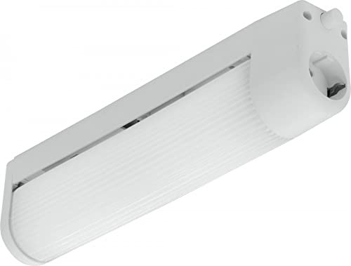 Eglo Bari 1 Lámpara de pared, aplique de espejo de 2 focos con enchufe e interruptor, aplique de pared de cristal y plástico blanco, lámpara de espejo con casquillo E14, longitud 35 cm