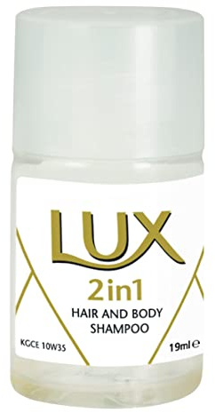 Lux Professional 7518220, 2 en 1 gel de ducha y champú, cuidado personal para hotel y pensiones, paquete de hotel 50 x 19 ml
