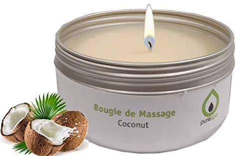 Purespa Bougie de Massage naturelle parfumée - 100% sensuel et relaxant (Coconut, 80 gr)
