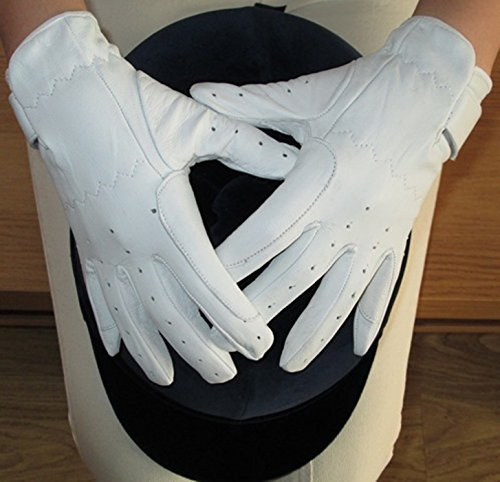 Hands On Equestrian Ladies Dressage Gloves Horse Riding White or Cream