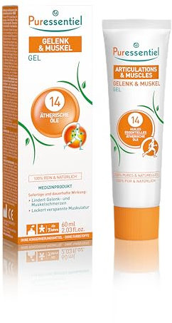 Puressentiel Articolazioni & Muscoli, Gel Dispositivo Medico con 14 Oli Essenziali, Allevia i Dolori Muscolari e Articolari, Azione Immediata e Duratura, Vegan e Cruelty Free, 60 ml