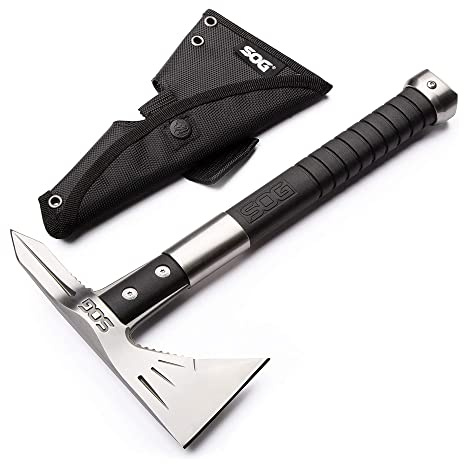 SOG Tomahawk Tactical Hatchet - Voodoo Hawk Mini Tactical Axe, Throwing Hatchet w/ 2.75 Inch Blade for Survival Sports and Camping Axes (F182N-CP)
