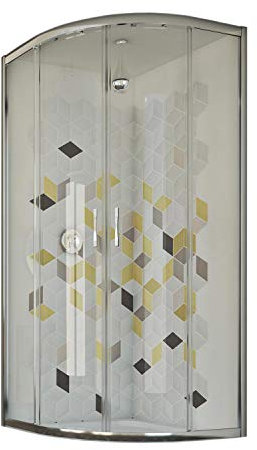 Idralite Mampara de Ducha Semicircular 80x80 CM H198 Vidrio Transparente Mod. Evolution