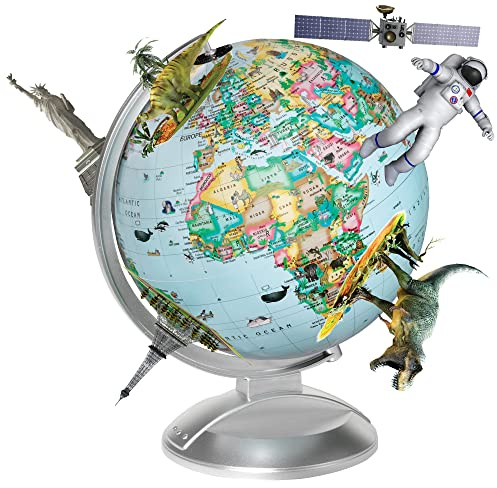 Replogle Illuminated Blue Ocean Globe 4 Kids, Kid Friendly Political Map, Dual Map, Educational Toy