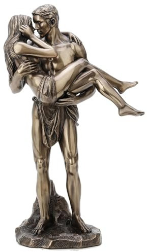 The Lovers Bronze Finished Man Carrying Woman Nude Statue