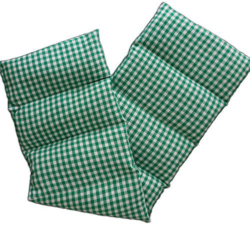 Traubenkernkissen 75x20cm groß 8-Kammer, grün-weiß - Wärmekissen, Körnerkissen
