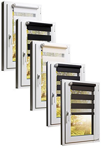 TEXMAXX Doppelrollo Klemmfix ohne Bohren 90 x 220 cm (Stoffbreite 86 cm) in Weiss/Doppelrollo ohne Bohren/Rollos für Fenster ohne Bohren/Klemmfix Rollo