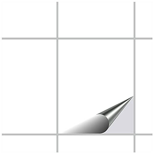 FoLIESEN - Fliesenaufkleber 20x25 cm | selbstklebende Fliesen-Folie für Bad & Küche | entfernbare Klebe-Folie für Wandfliesen Küchenrückwand & Bordüren | 4 Klebefliesen, .:Weiß glänzend