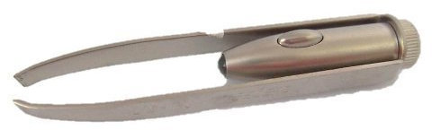METALL Zeckenzange ,stabile Pinzette aus Edelstahl mit integrierter LED