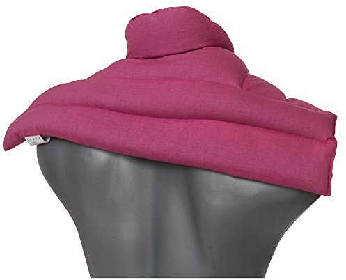Traubenkernkissen Schulter & Nackenkissen mit Kragen. Nacken Wärmekissen, Körnerkissen - Wärme und Kälte (pink, Traubenkerne)