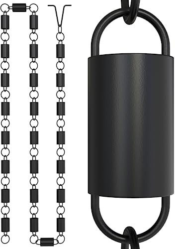 Rain Chains Direct Lien de Canal de 2,6 m de Long en Aluminium, revêtement en Poudre Noire, Remplacement Fonctionnel et décoratif pour gouttières