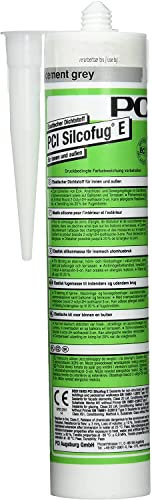 PCI Silcofug E Elastischer Dichtstoff-31 zementgrau Silikon Dichtstoff Paste Wasserfest Grau Arbeitsplatte, Badewanne, Waschbecken, Fenster, Tür 1 Tube
