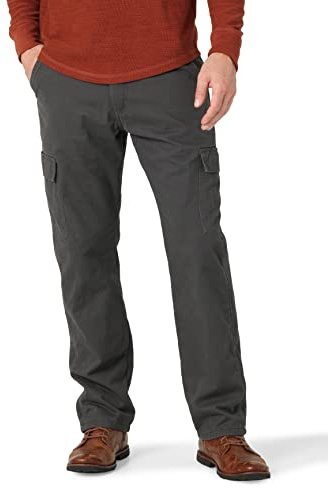 Wrangler Authentics Fleecefodrade cargobyxor för män, 34W / 32L