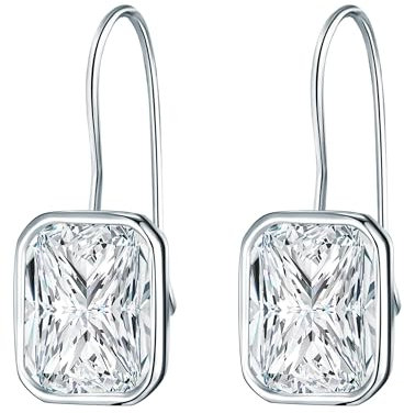 Rafaela Donata Damen Ohrhänger aus 925/- Sterling Silber mit Zirkonia weiß im Scherenschliff - Silberohrhänger mit Stein