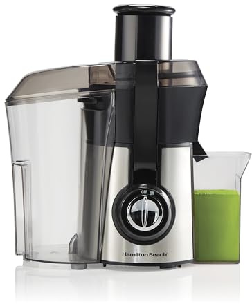 Hamilton Beach Juicer Machine, Big Mouth 3” Feed Chute for Whole Fruits and Vegetables, Easy to Clean, Centrifugal Extractor, Vegetable & Fruit Juicer, BPA Free, 800W Motor, Stainless Steel