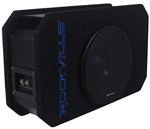 Rockville RMW8P 8 800w Shallow Car Subwoofer+Tunnel Slot Ported Sub Enclosure, Black