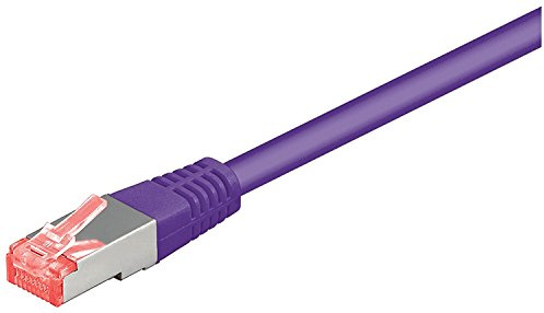 goobay Cat 6 Câble de Liaison, S/FTP (PiMF), Violet, 1m Longueur