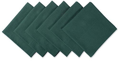 DII Solides Servietten-Set Kollektion:, Baumwolle, dunkelgrün, 20 x 20 (Set of 6), 6