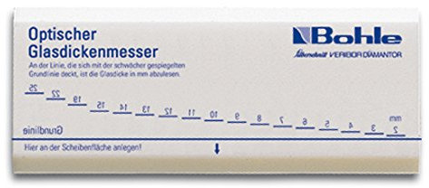 Bohle Medidor de espesor de vidrio óptico – Industrial – Función de medición de espesor de vidrio – Reutilizable – Medición – Bohle – KNIFE – Cuchillo de cocina – Vidrio