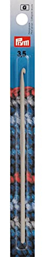 Prym 195138 Woll-Häkelnadel ohne Griff, Aluminium, 14 cm, 3,50 mm, grau, 3,5 mm
