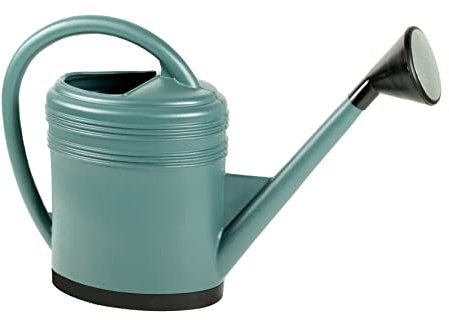 EDA - Arrosoir Ovale 15 litres Luxe - avec Pied Renforcé et Pomme Noire avec Grille Métal - 73 x 19,5 x 45 cm - Vert