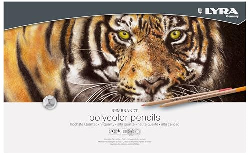 Lyra Rembrandt Polycolor Colored Pencils - 36 Professional Colored Pencils for Artists and Students - Vibrant Smooth Colored Pencils for Drawing Coloring Sketching Portraiture and More