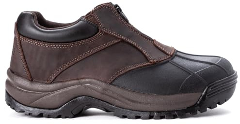 Propét Mens Blizzard Ankle Zip Snow Boot, Brown/Black, 11.5 X-Wide US
