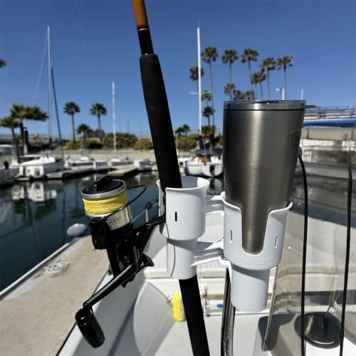 ROBOCUP, White, Updated Version, Best Cup Holder for Drinks, Fishing Rod/Pole, Boat, Beach Chair, Golf Cart, Wheelchair, Walker, Drum Sticks, Microphone Stand
