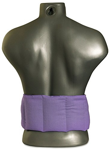 Coussin aux grains d'épeautre biologique compartimenté en sept avec sangles 65x15 cm - Bouillotte sèche - mauve