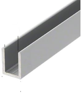 CRL Satin Anodized Frameless Shower Door Aluminum Deep U-Channel for 3/8 Thick Glass - 95 in long