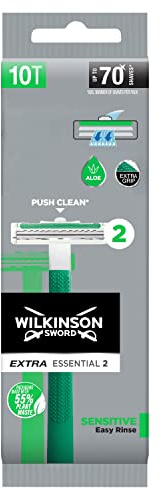 Wilkinson Sword Extra 2 Sensitive Men's Disposable Razors, 10 each