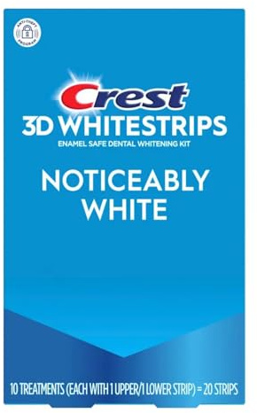 Crest 3D Whitestrips, Noticeably White, Teeth Whitening Strip Kit, 20 Strips (10 Count Pack)
