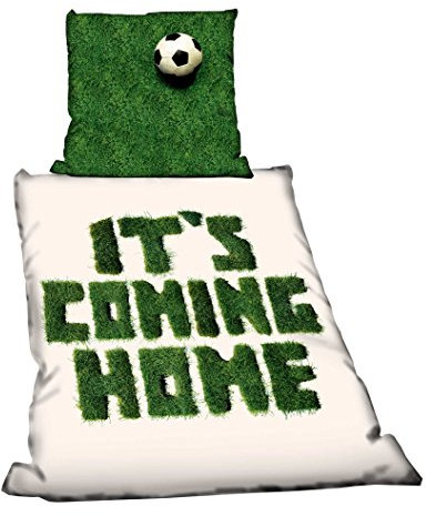 COMING HOME Fanartikel Bettwäsche Linon für Fussballfans mit Reißverschluss
